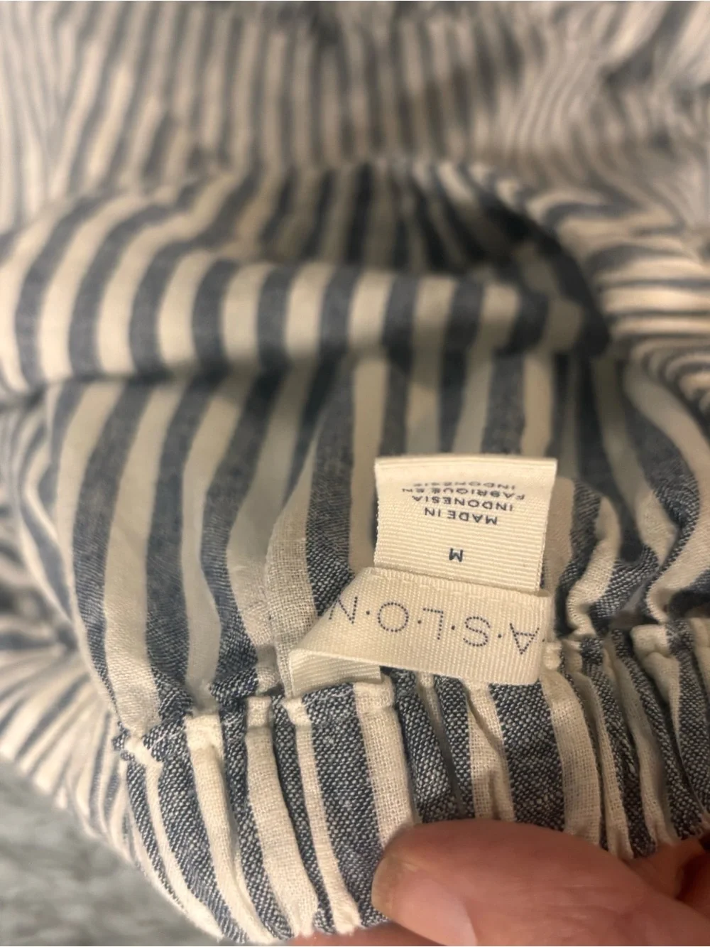 Caslon Blue and White Striped Tiered A-Line Midi Skirt-Size M - Picture 4 of 4